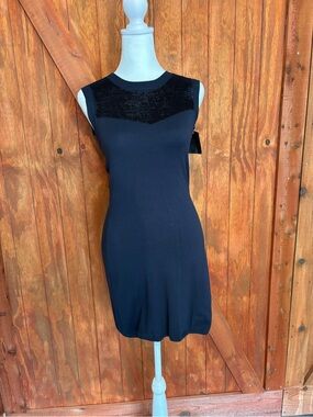 Sleeveless blue Mini Dress with Beaded Yoke